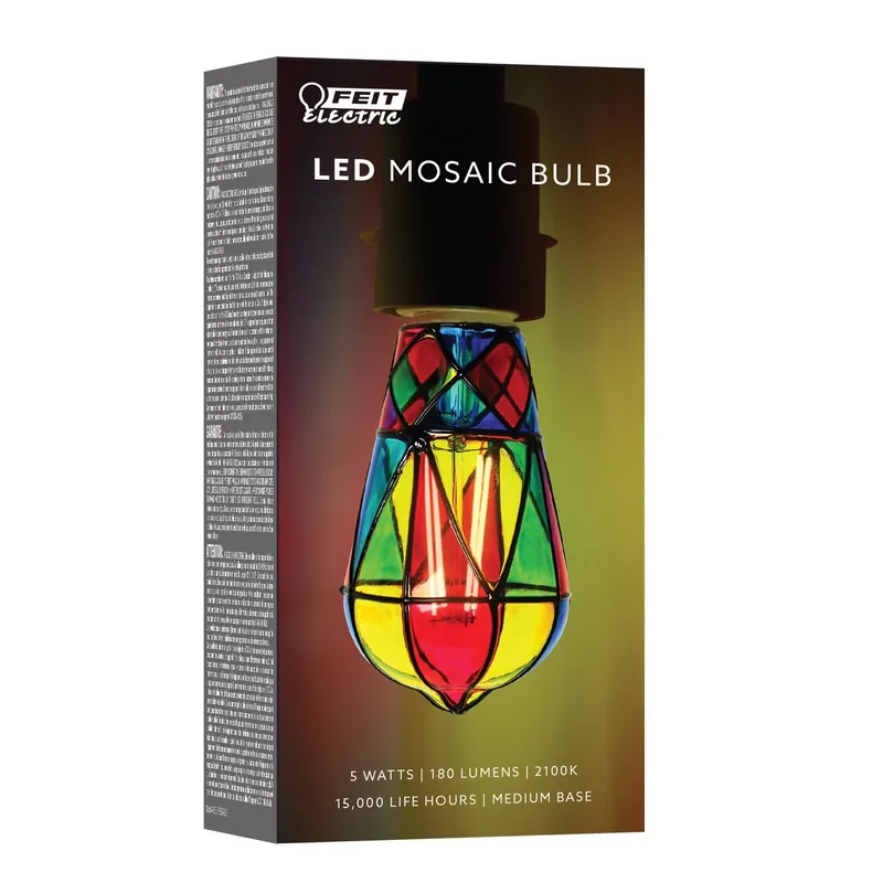 Feit ST19 E26 (Medium) Filament LED Bulb Multi-Colored 25 Watt Equivalence 1 Pk