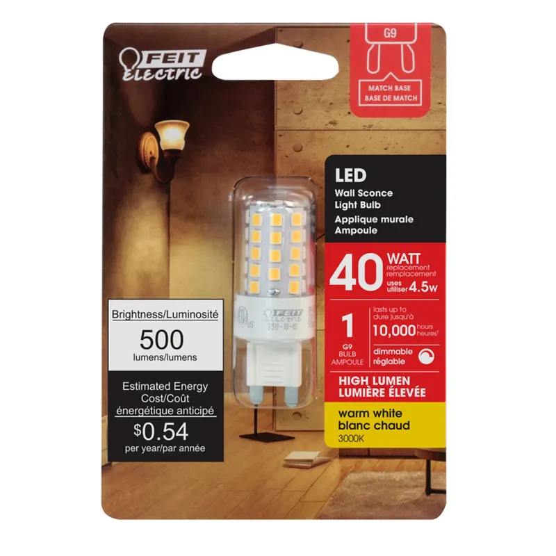 Feit T4 Bi-Pin LED Bulb Warm White 40 Watt Equivalence 1 Pk