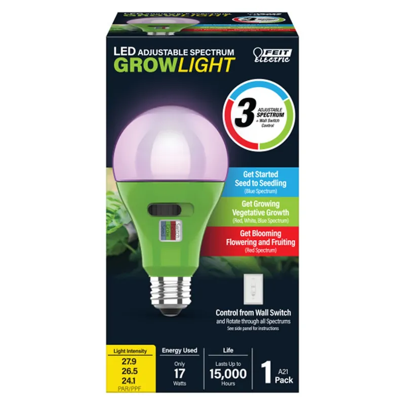 Feit A21 E26 (Medium) LED Grow Light Color Changing 17 Watt Equivalence 1 Pk
