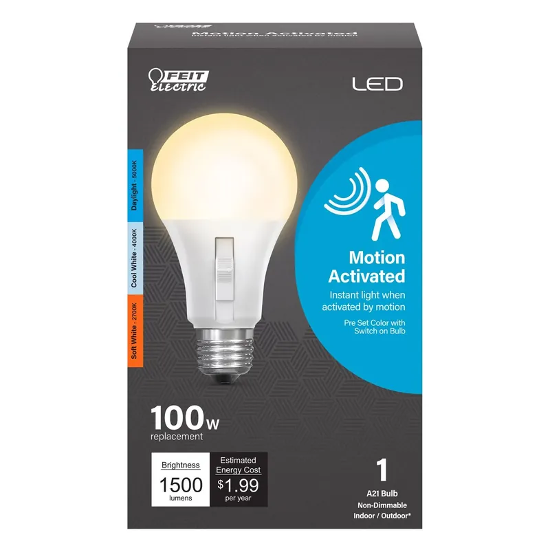 A19 E26 Led Motion Activated Bulb Tunable White/color Changing 100 Watt Equivalent