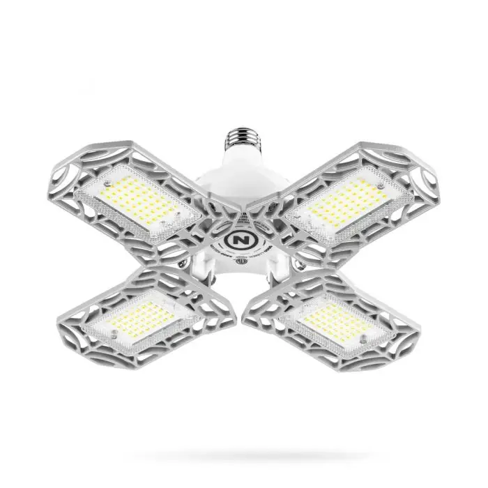 High Bright 9000 Lumen Led Garage & Attic Light With Adjustable Panels