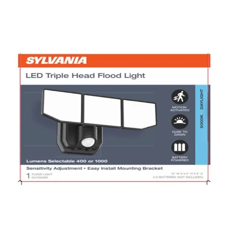 Sylvania Battery‑Powered Motion‑Sensor LED Security Light – Black