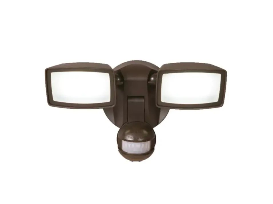 Halo Motion-Sensing Hardwired LED Bronze Floodlight