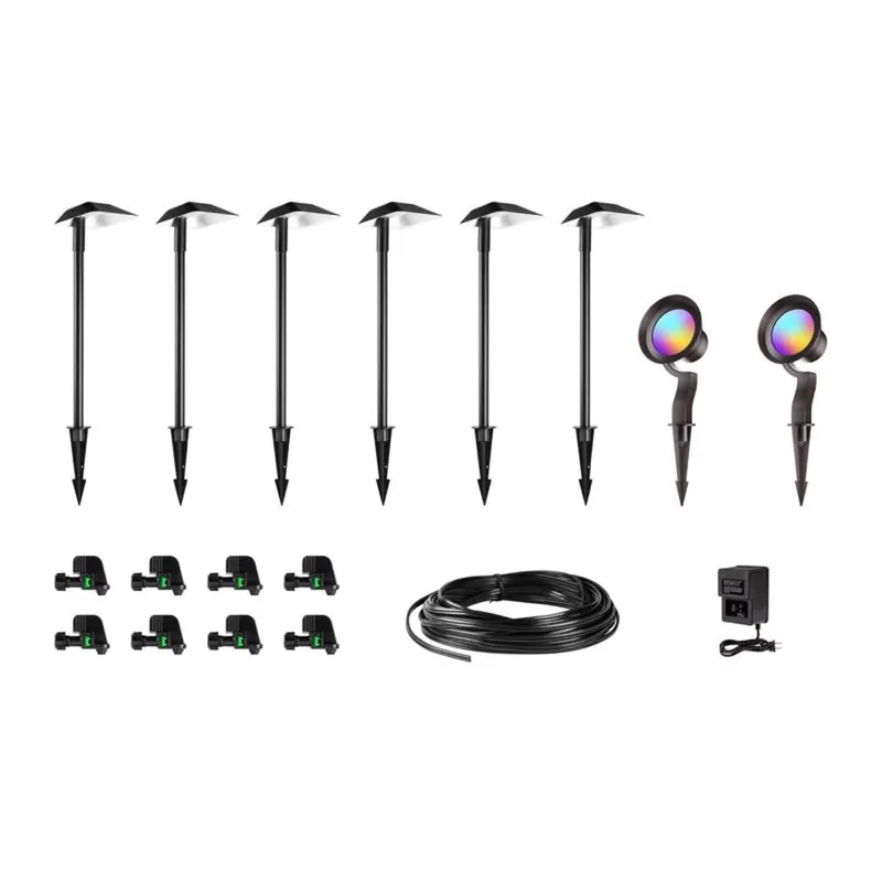 NEBO Low Voltage 120 W LED Pathway Light And Spot Light Kit 8 Pk