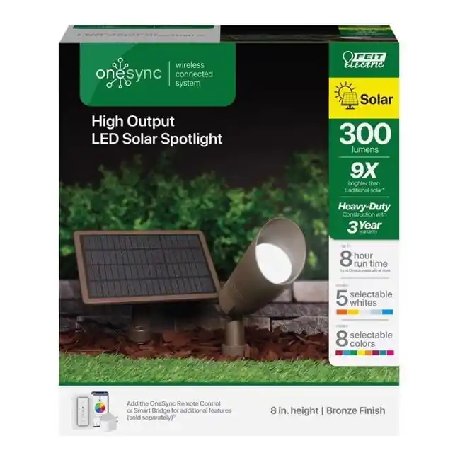 Feit OneSync Solar Powered 3 W LED Spot Light Kit 1 Pk