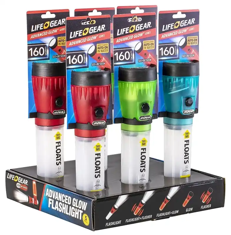 4-in-1 Mini Glow Led Flashlight, 80 Lumens, Red, Model 41-3732
