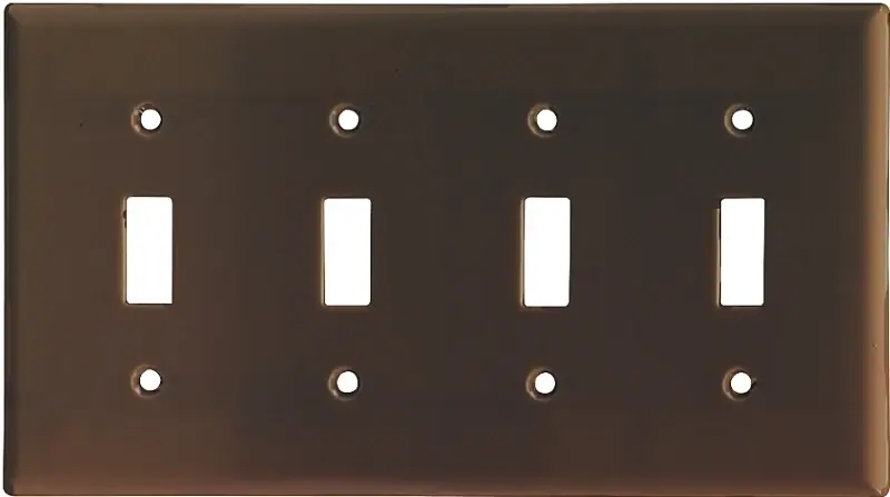 2154b-box 4-gang Standard Toggle Wall Plate Cover - Brown