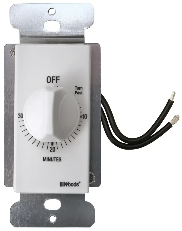 20-Amp 30-Minute In-Wall Spring Wound Countdown Timer Switch, White