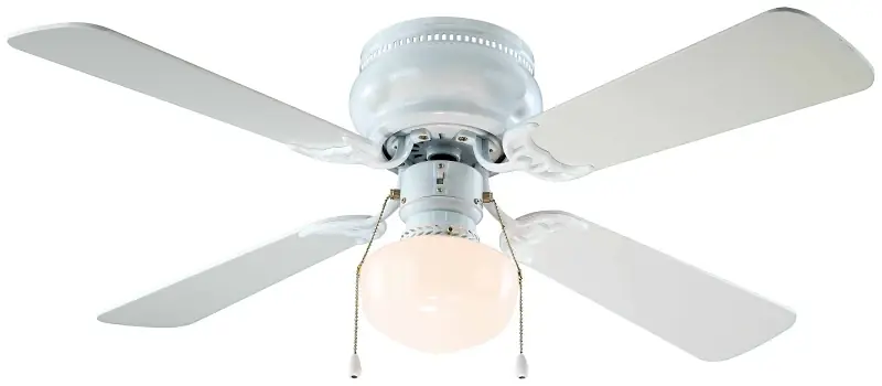 42 Inch Ceiling Fan With 7 Inch Light Kit In White Finish