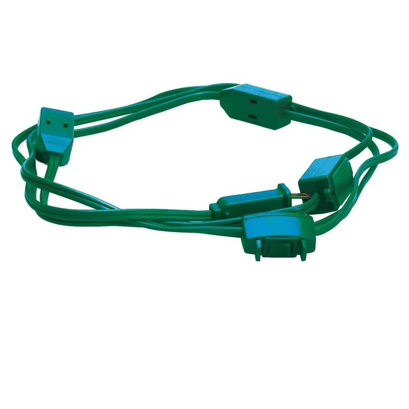 15 Ft. 18/2 Green Extension Cord With Foot Switch And 9 Outlets