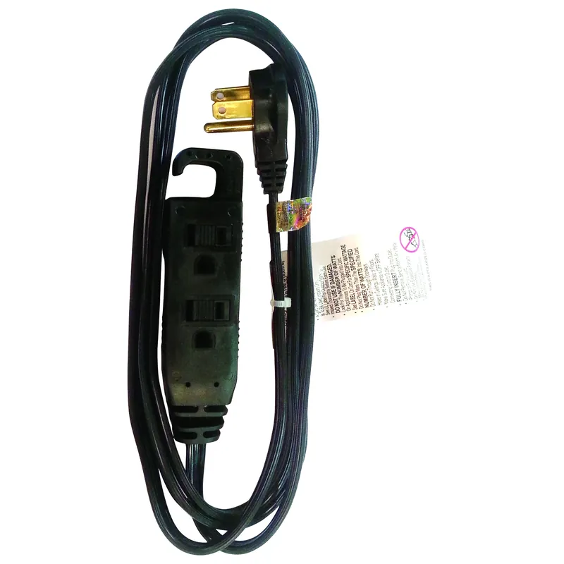 Indoor 6 Ft. Black Extension Cord 16/3 Stp-3 For Home And Office Use
