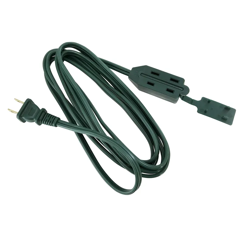 Indoor 12 Ft Green Extension Cord 16/2 Spt-2 With 3 Outlets