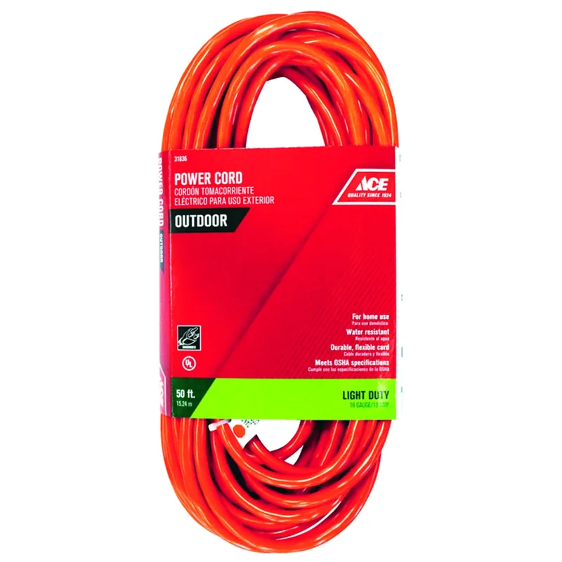 50 Ft. L Orange Extension Cord 16/3 Sjtw For Indoor And Outdoor Use