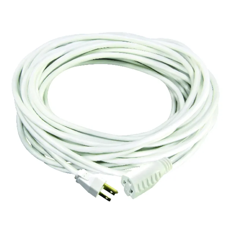 Indoor And Outdoor 100 Ft. L White Extension Cord 16/3 Sjtw For Versatile Use