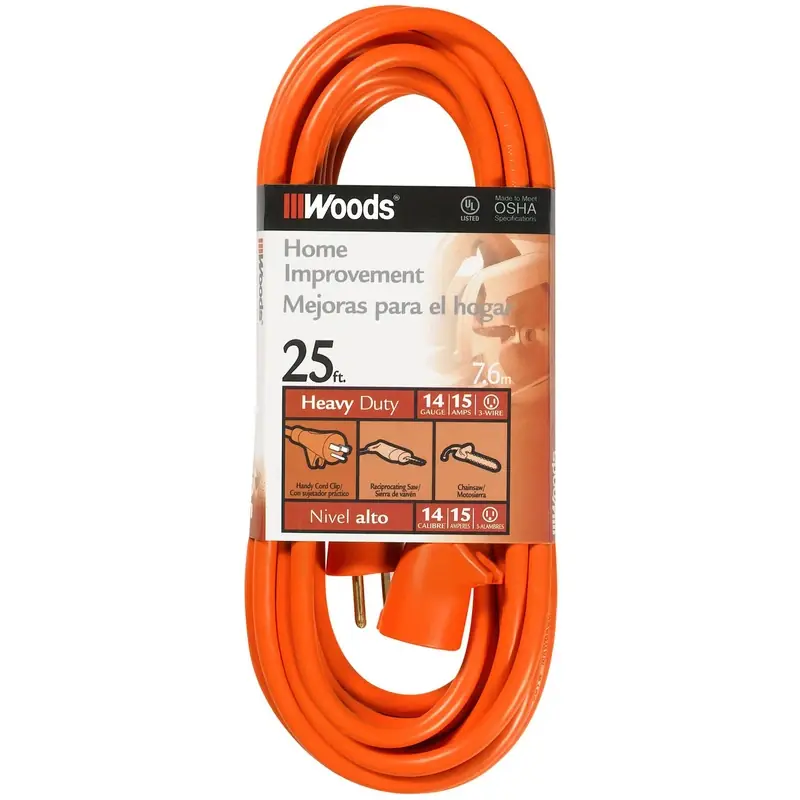 Coleman Cable Woods 25 Ft. L Orange Extension Cord 14/3 Sjtw For Indoor/outdoor Use