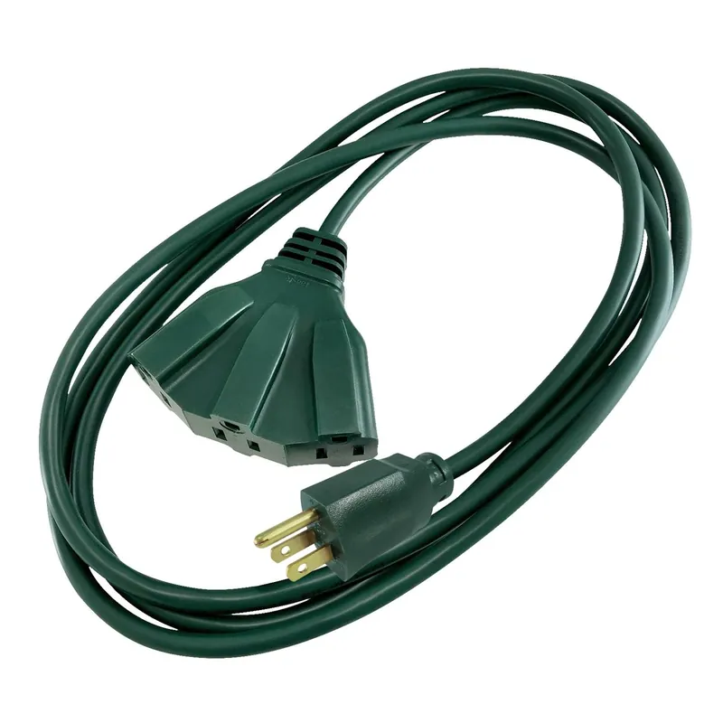 Ace 10 Ft Green Triple Outlet Extension Cord 12/3 Sjtw For Indoor Outdoor Use