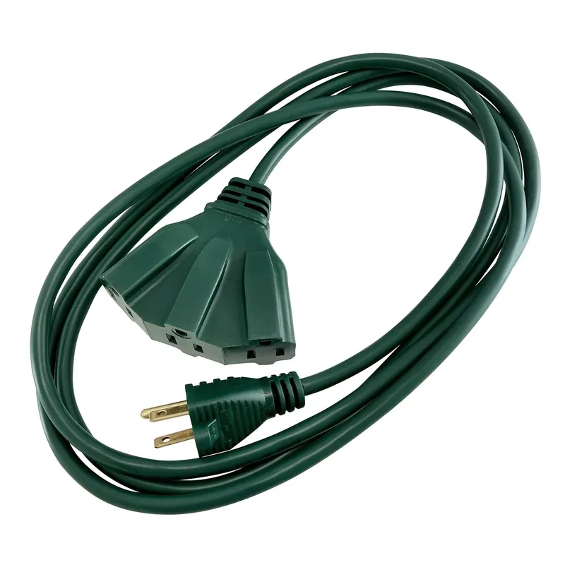Ace 10 Ft. Green Triple Outlet Cord 14/3 Sjtw For Indoor Or Outdoor Use