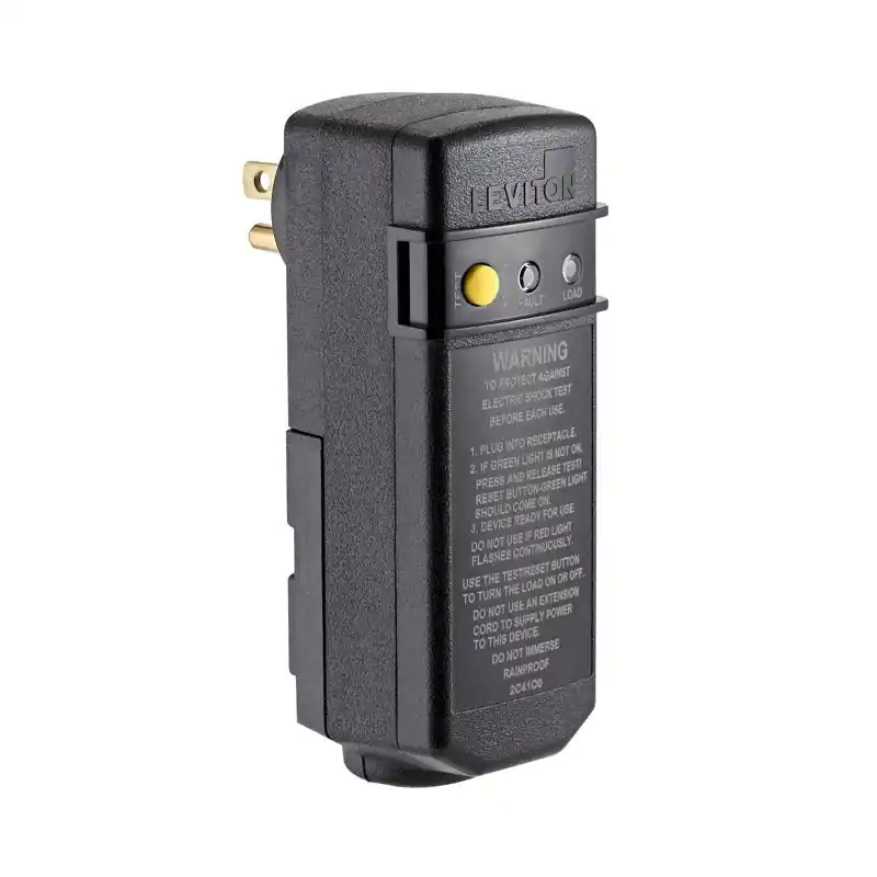 15a 120v Ac Self-test Right Angle Gfci Plug With Automatic Reset