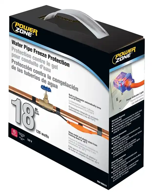 18ft 126w Heat Tape Pipe Thermostat For Freeze Protection
