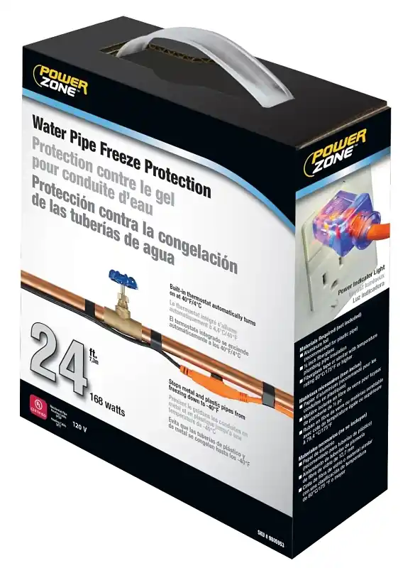 Prosource 9805953 24ft 168w Pipe Heat Tape With Thermostat