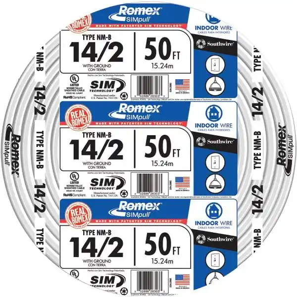 Romex Simpull Nm-b 14/2 Indoor Electrical Wire With Ground - 250 Feet