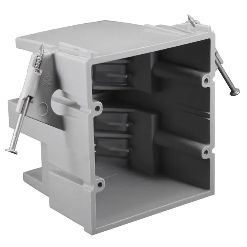 Ez Box New Work 35 Cubic Inch Rectangle Pvc 2 Gang Switch Box Gray