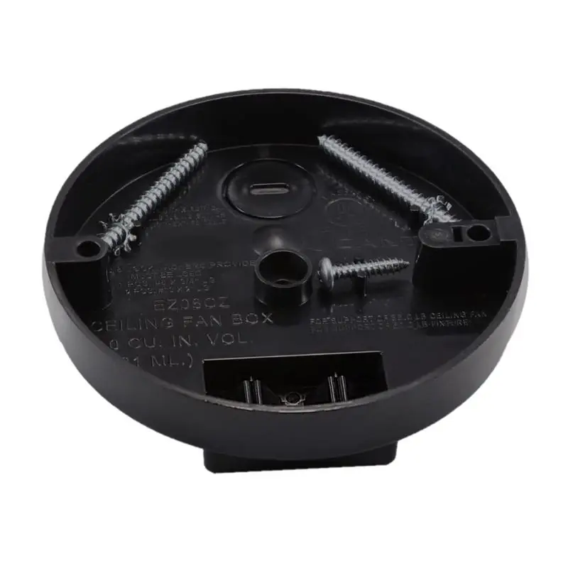 Ez Box 8 Cubic Inch Round Polycarbonate Ceiling Fan Pan - Black