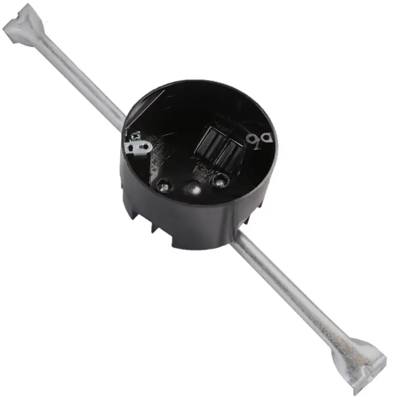 Ez Box New Work 20 Cubic Inch Round Polycarbonate Electrical Box With Hanger Bar Black