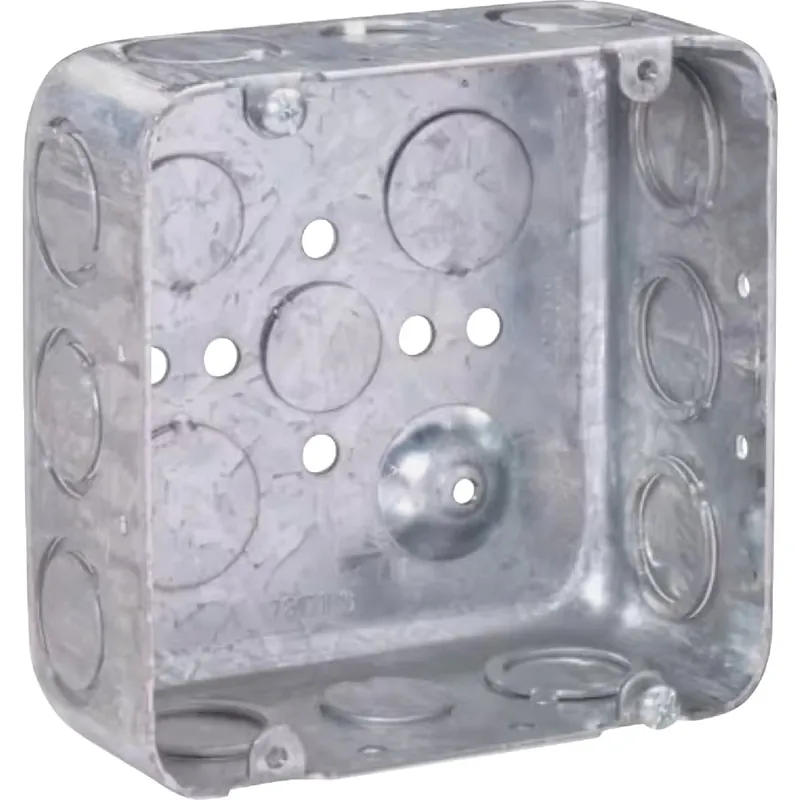 2-gang Square Steel Welded Electrical Wall Box, Model 72171-s-upc