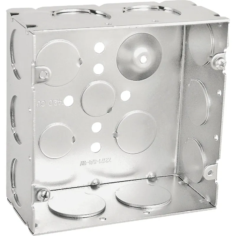 2-gang Steel Welded Electrical Wall Box, Ul Listed, 4.6875" X 4.6875"
