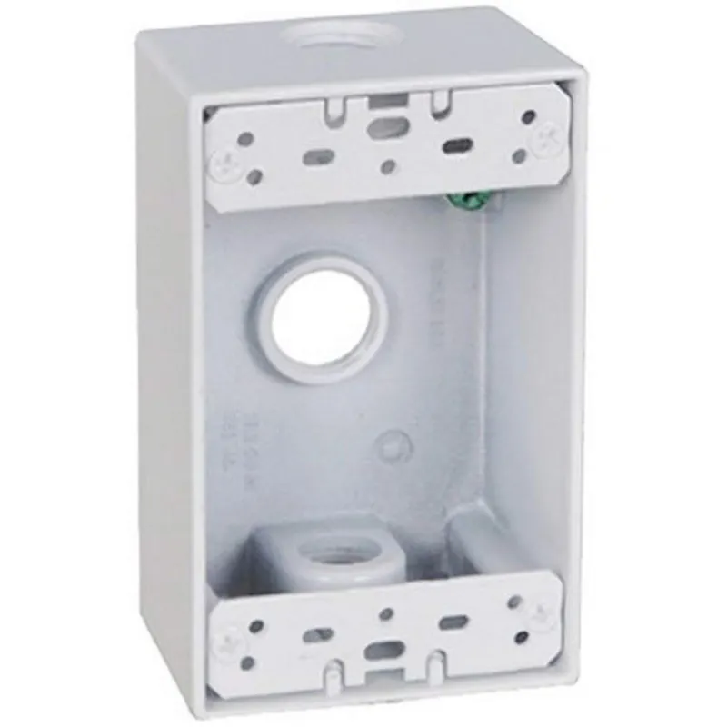 Weatherproof 1 Gang Rectangular Outlet Box, White