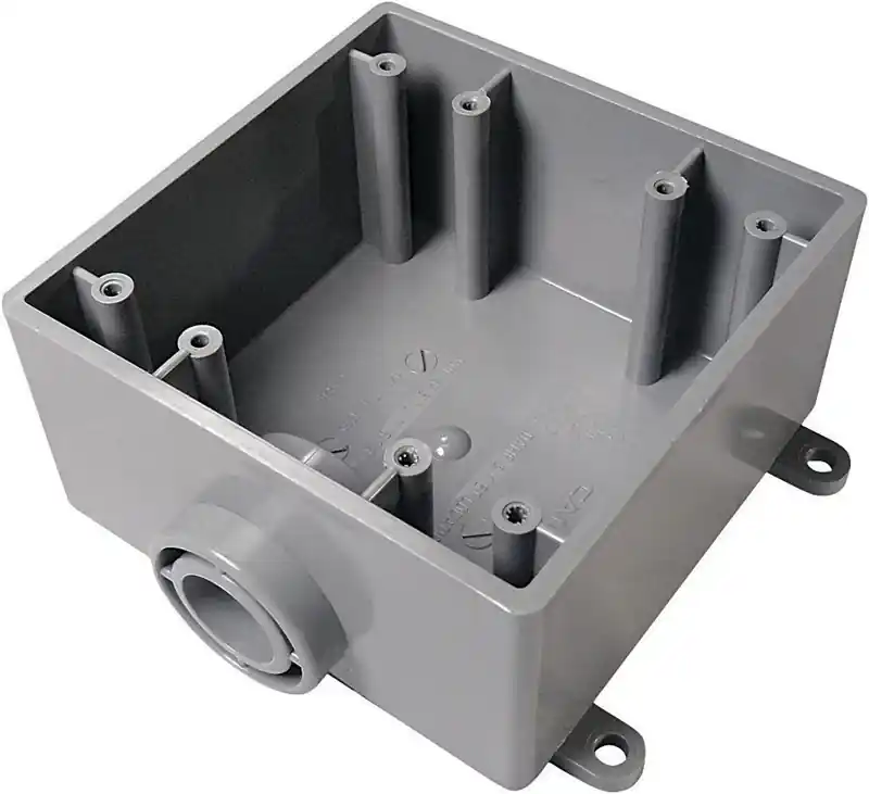 32 Cu In Square Pvc 2 Gang Outlet Box Gray - Model 5133380u