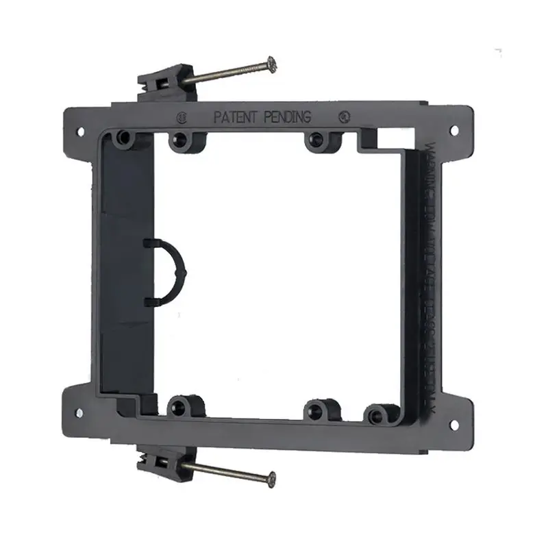 Low Voltage Mounting Bracket, 2 Gang, Rectangle, Pvc, Black, Model Lvn2-ac