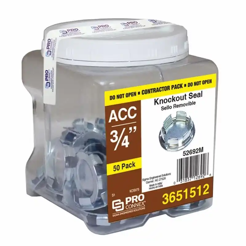 Sigma Proconnex Round Zinc-plated Steel Knockout Seal 0.31 In. H X 1.15 In. W