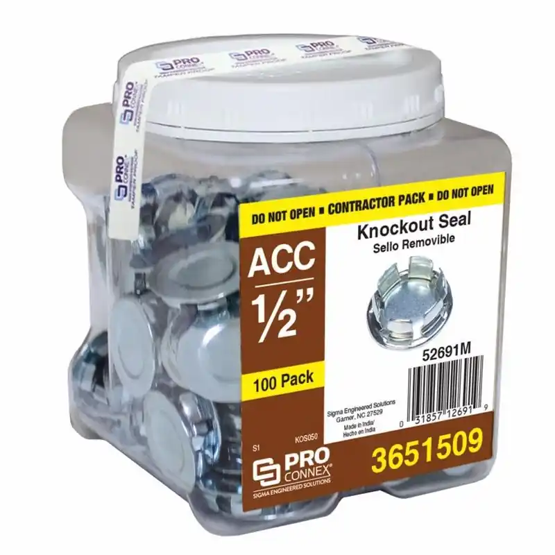 Sigma Engineered Solutions Proconnex Round Zinc-plated Steel Knockout Seal 0.30 In. H X 0.91 In. W