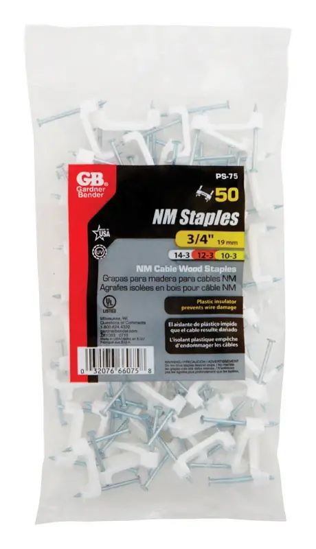 Gardner Bender 3/4 In. W Plastic Insulated Cable Staple 50 Pk