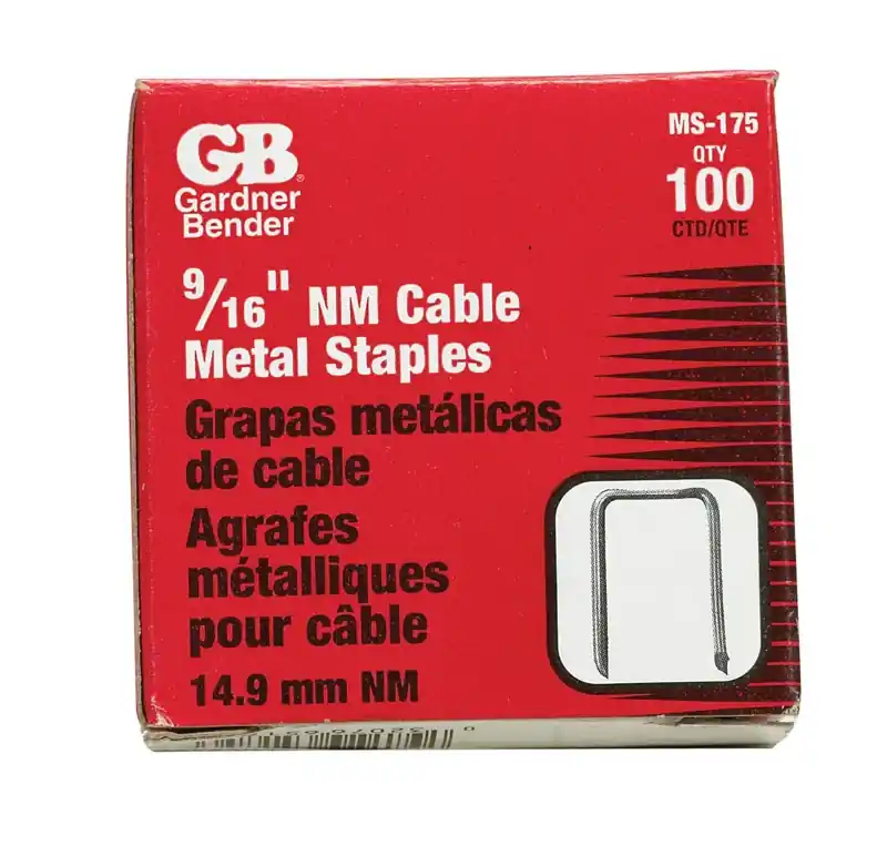 Gardner Bender 9/16 In. W Steel Insulated Cable Staple 100 Pk