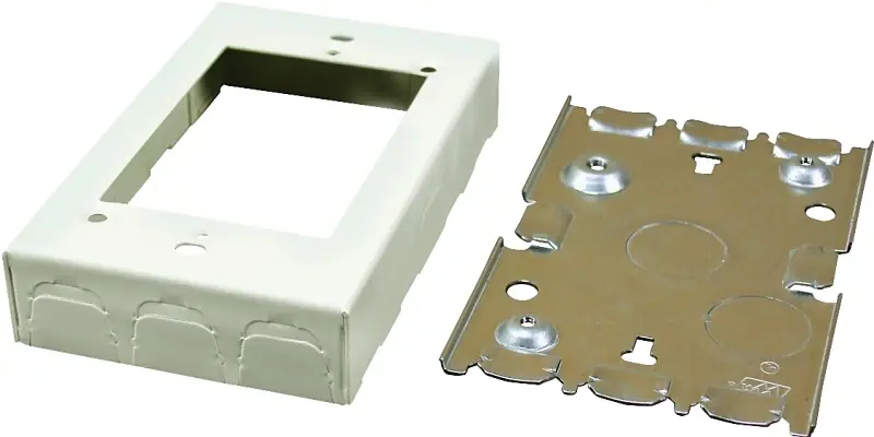 Ivory Metal Shallow Switch/Receptacle Box