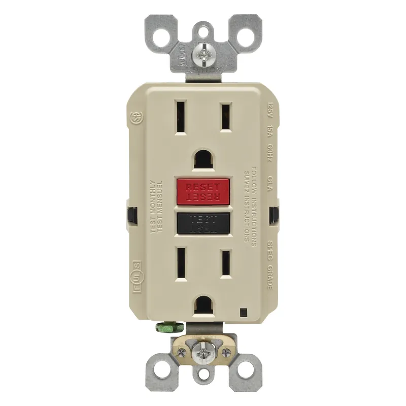 Leviton SmartlockPro 15 Amps 125 V Duplex Ivory GFCI Outlet 5-15R 1 Pk