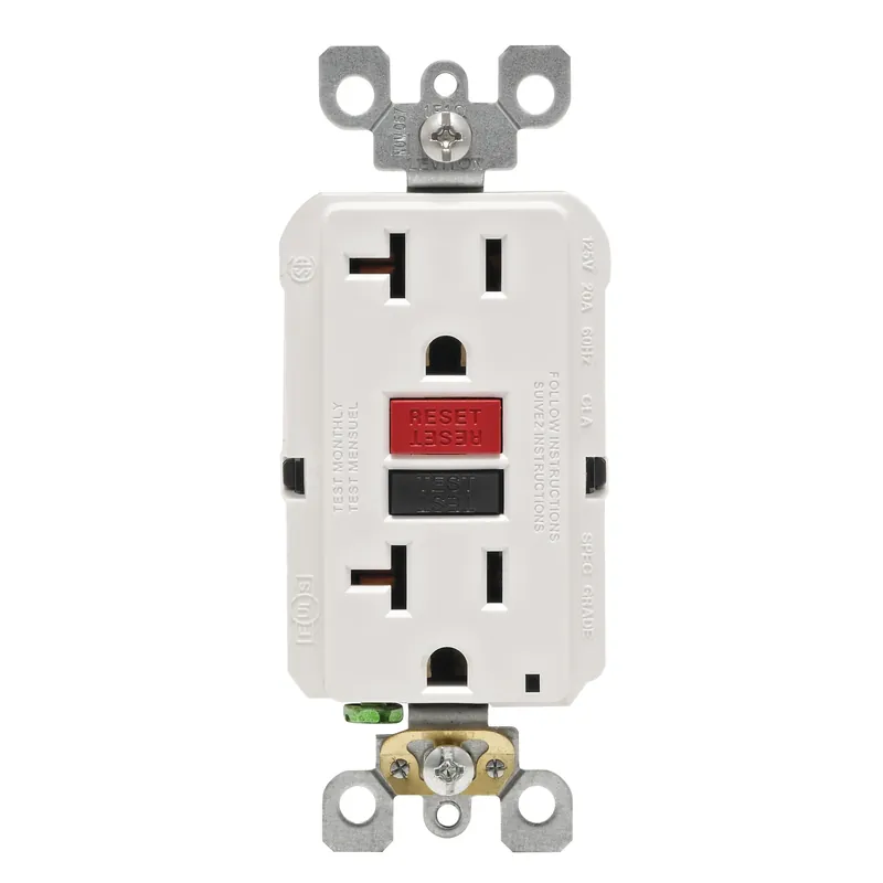 Leviton SmartlockPro 20 Amps 125 V Duplex White GFCI Outlet 5-20R 1 Pk