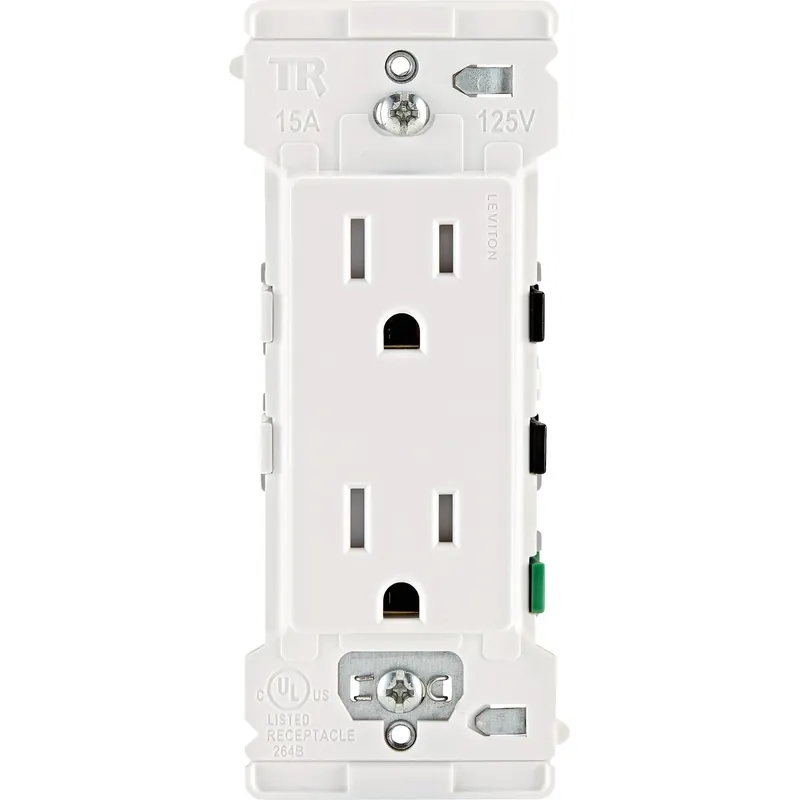 Leviton Lever Edge 15 Amps 125 V White Tamper Resistant Outlet 5-15R 1 Pk