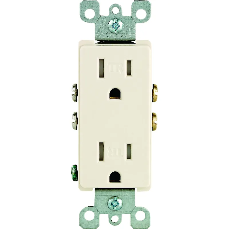 Leviton Decora 15 Amps 125 V Duplex Light Almond Outlet 5-15R 1 Pk