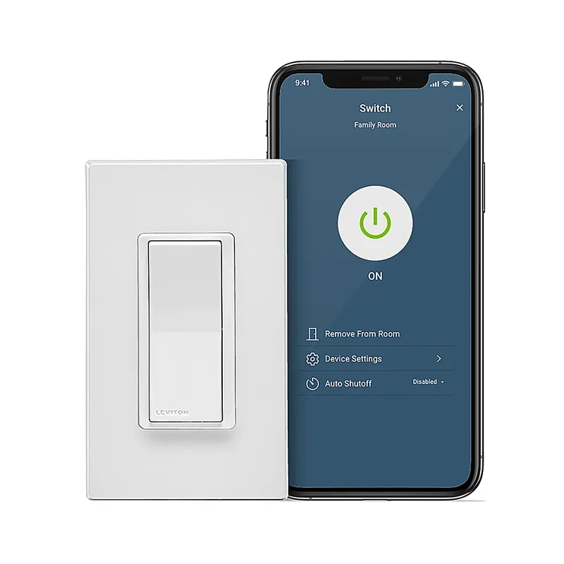Leviton Decora Smart 15 Amp Wi-Fi Smart Rocker Light Switch With Alexa, Google And HomeKit 2nd Gen, White