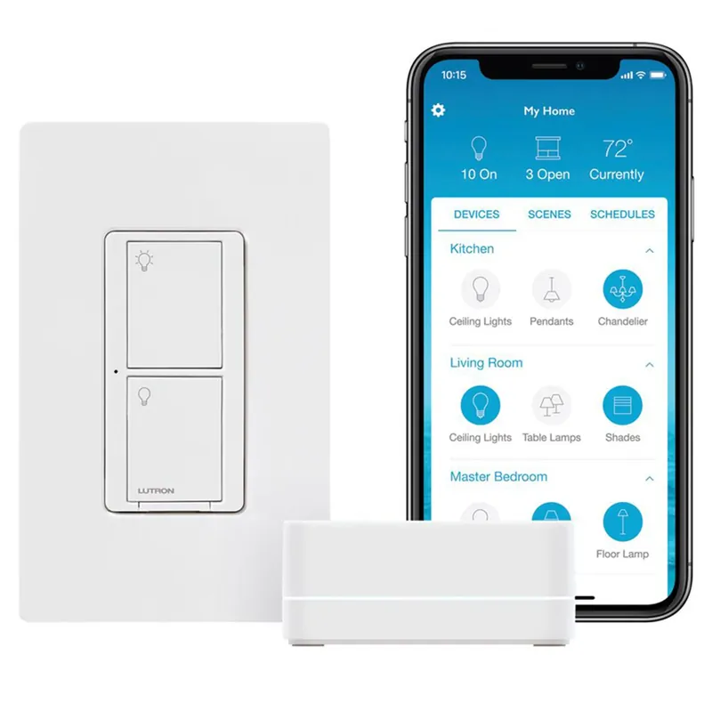 Lutron Caseta 5 Amps Single Pole 3-Way Smart-Enabled Dimmer Switch White 1 Pk