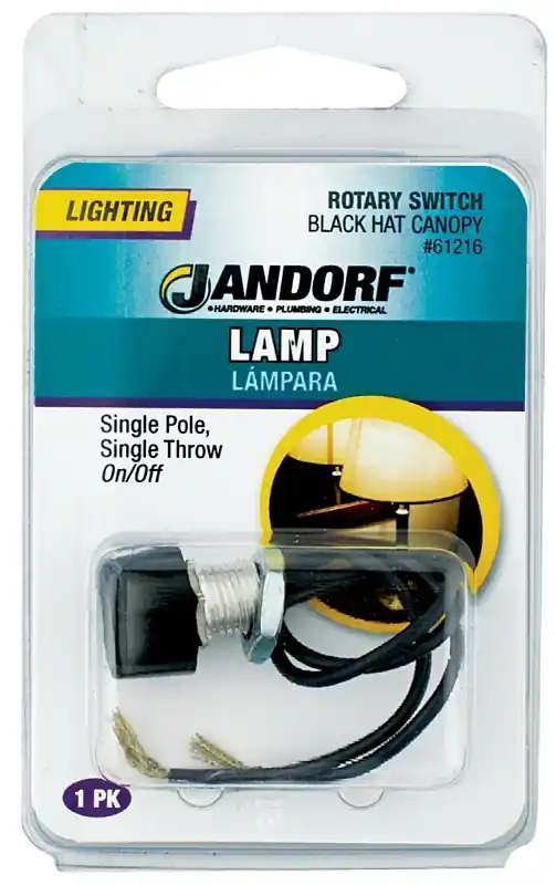 Jandorf 3 Amps Single Pole Rotary Appliance Switch Black 1 Pk
