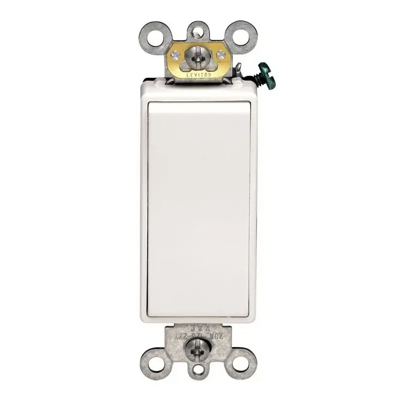 Leviton Decora 20 Amps Single Pole Rocker AC Quiet Switch White 1 Pk