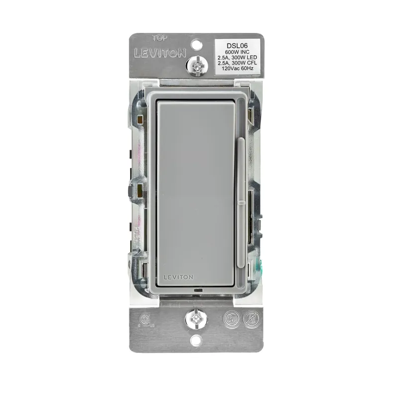 Leviton Decora Light Gray 600 W Rocker Dimmer Switch 1 Pk