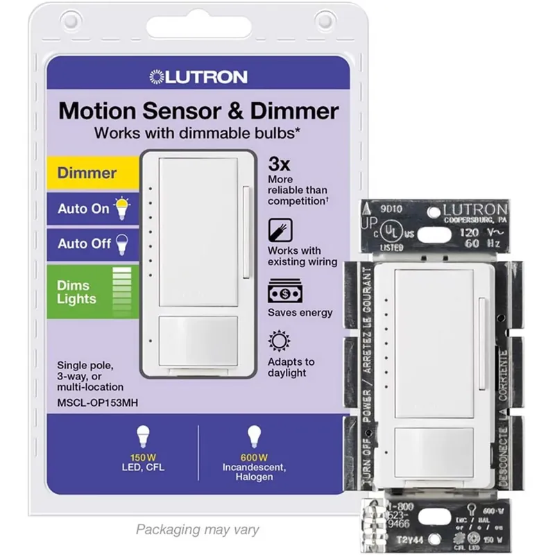 Lutron Maestro White 150 W Motion Sensor Dimmer Switch 1 Pk