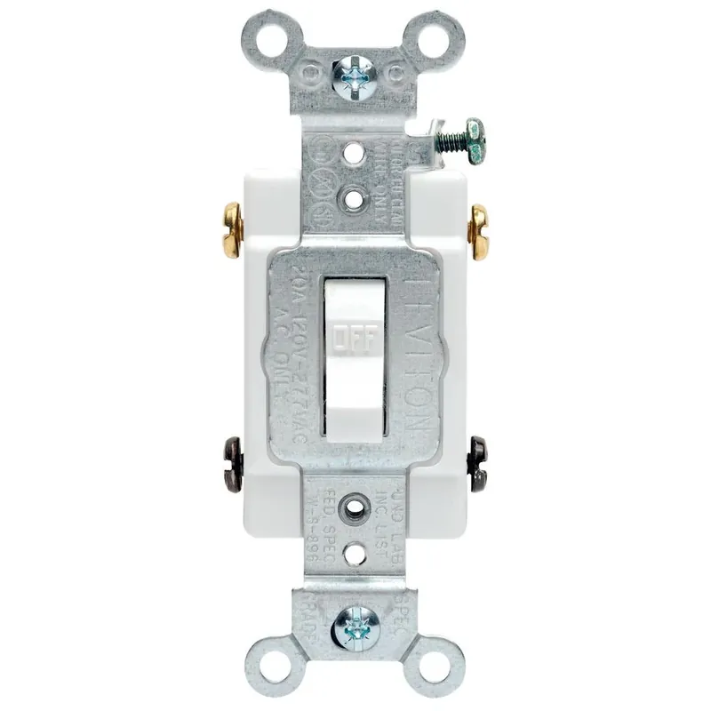 Leviton 20 Amp Double Pole Toggle Ac Quiet Switch White