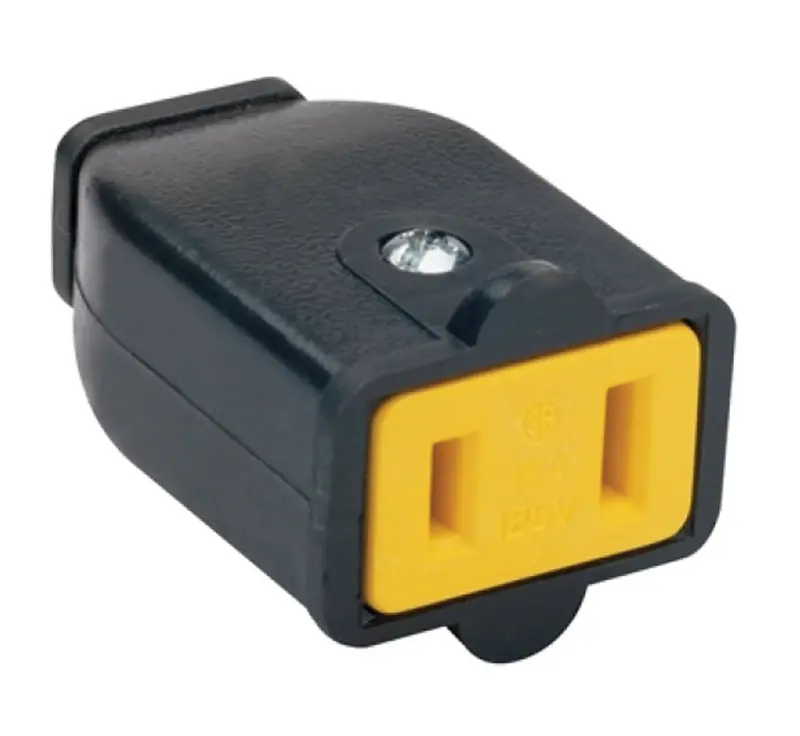 Pass & Seymour Polarized Connector, 15-Amp, 125-Volt, Black